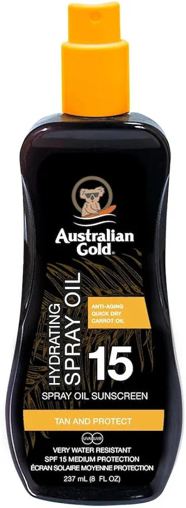 Australian Gold - SPF 15 Spray Oil With Tea Tree and Carrot Oils 237 ml